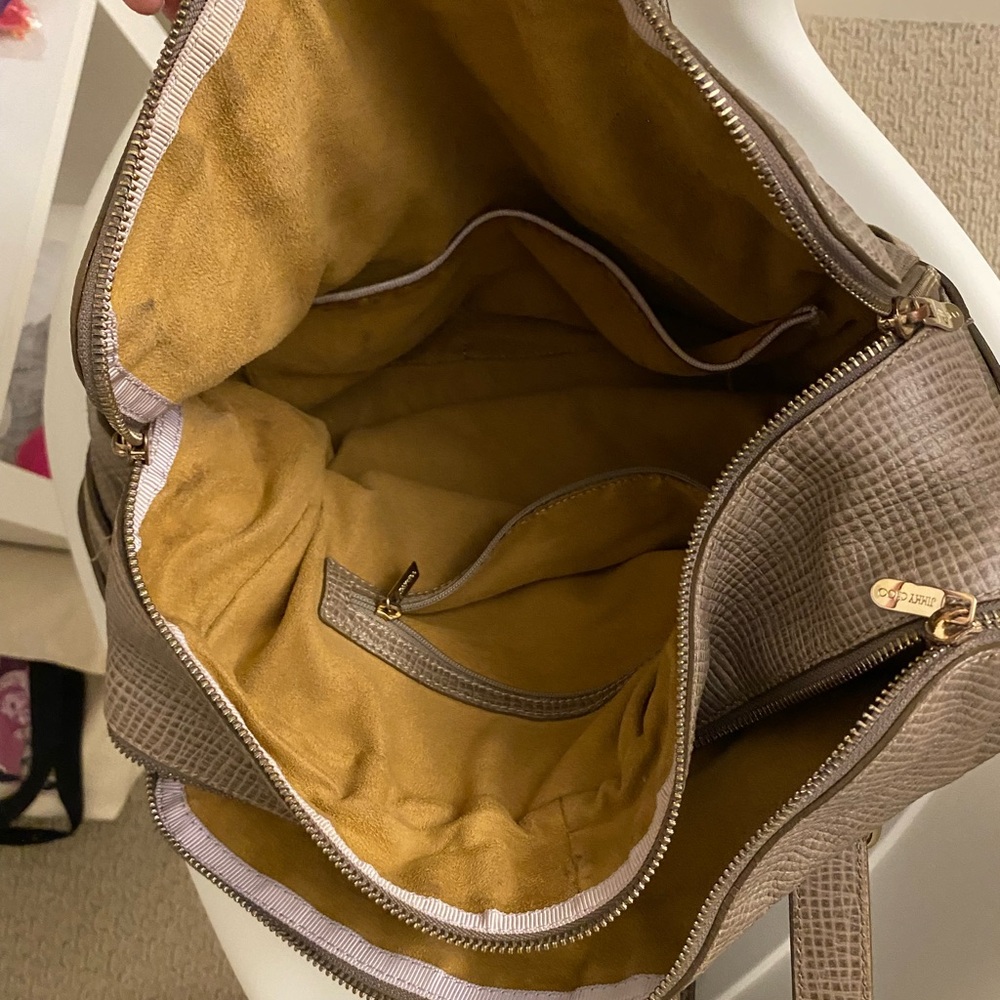 Authentic Jimmy Choo Python Taupe Textured Leathe… - image 9